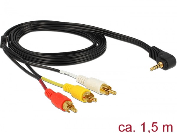 A/V Kabel vergoldet abgewinkelt f. Garmin dezl 770LMT-D