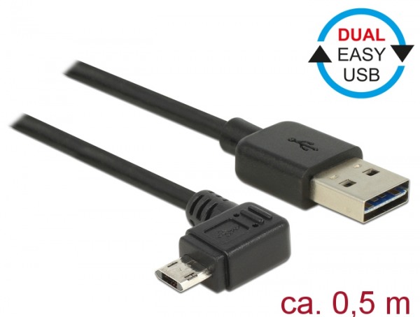 EASY-USB Datenkabel Ladekabel Winkel 0,5m f. Garmin Dezl 570LMT-D