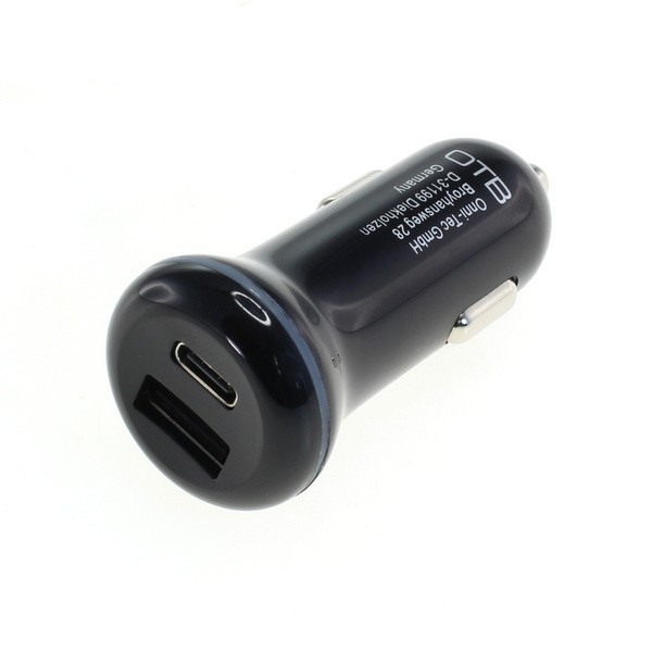 AutoLadeadapter USB Dual (USB-C + USB-A) mit USB Power Delivery USB-PD - 2-Port - 30W