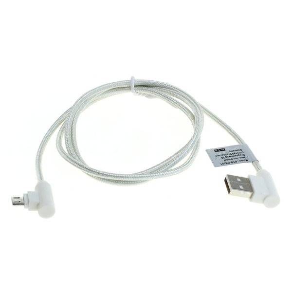 USB Datenkabel Nylon White 90° Stecker f. Garmin nüvi 3760T